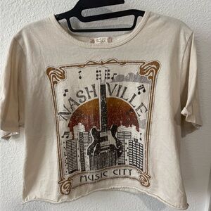 Altar'd State Nashville Graphic Tee - Cream and Brown